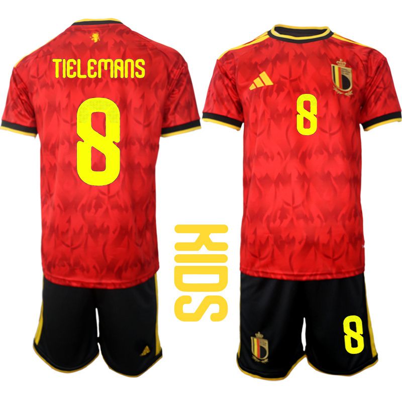 Youth 2026 World Cup National Team Belgium home red #8 Soccer Jersey